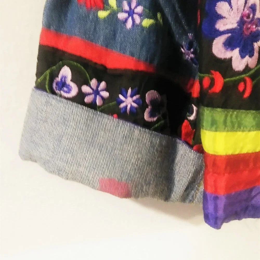 Tantrum Blues Vintage‎ Floral Embroidered Jean Jacket - Picture 3 of 5